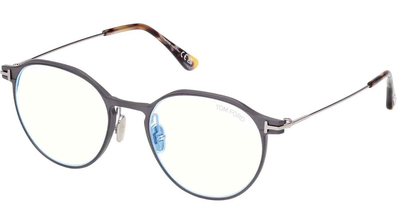 Tom Ford FT5866B 013 Eyeglasses Matte Dark Ruthenium 52mm Men