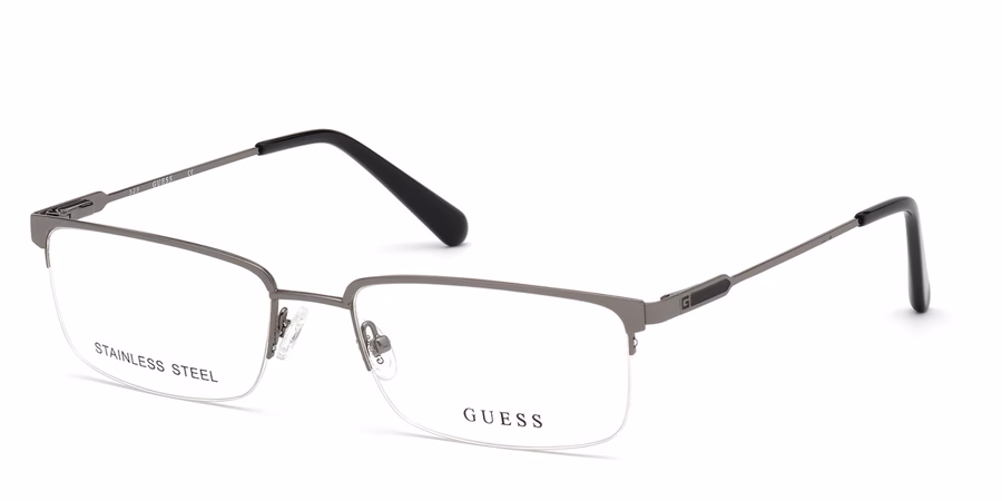 Guess GU50005 008 Eyeglasses Shiny Gunmetal 56mm Men
