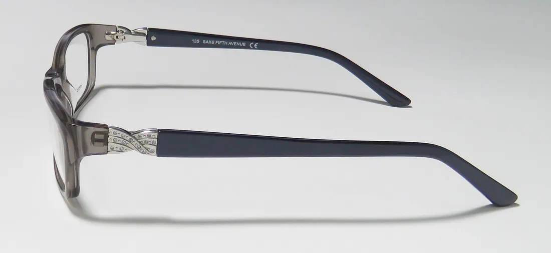 Saks Fifth Avenue 271 0fx8 Eyeglasses Onyx Crystal 53mm Women 4