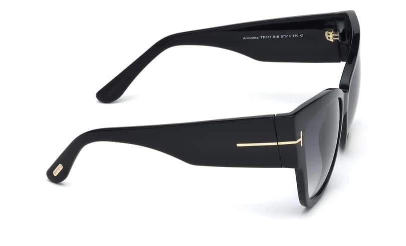 Tom Ford FT0371 01B Sunglasses Shiny Black 57mm Women 4