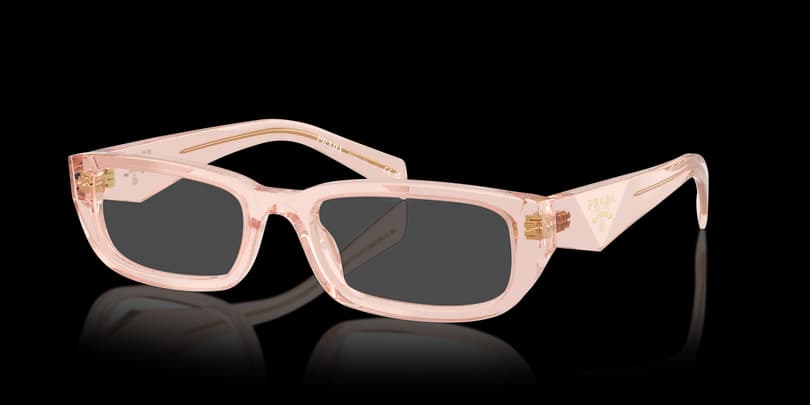 Prada 0PR B05V 19Q1O1 Eyeglasses Transparent Peach 52mm Women