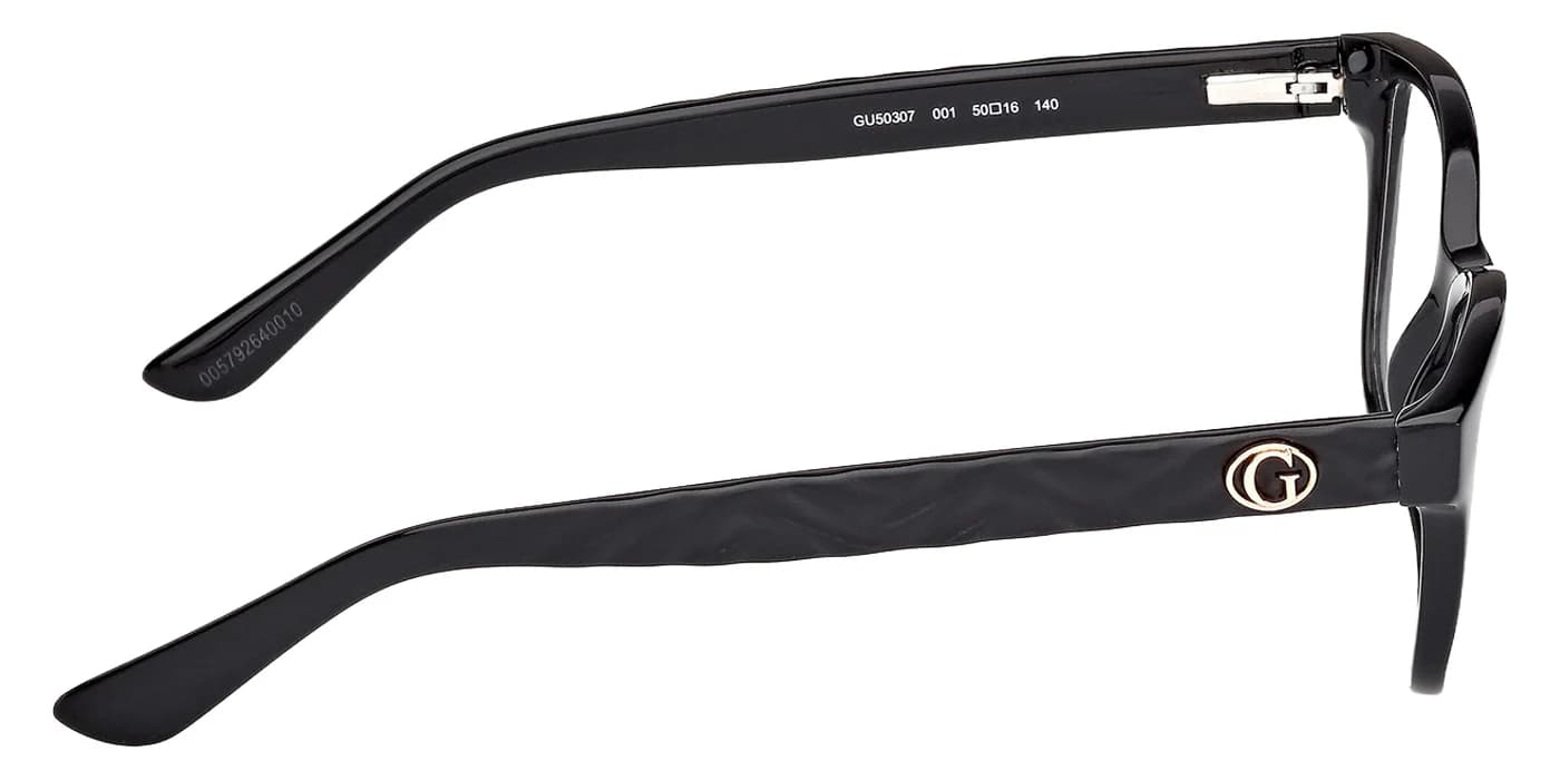 Guess GU50307 001 Eyeglasses Shiny Black 50mm Women 5