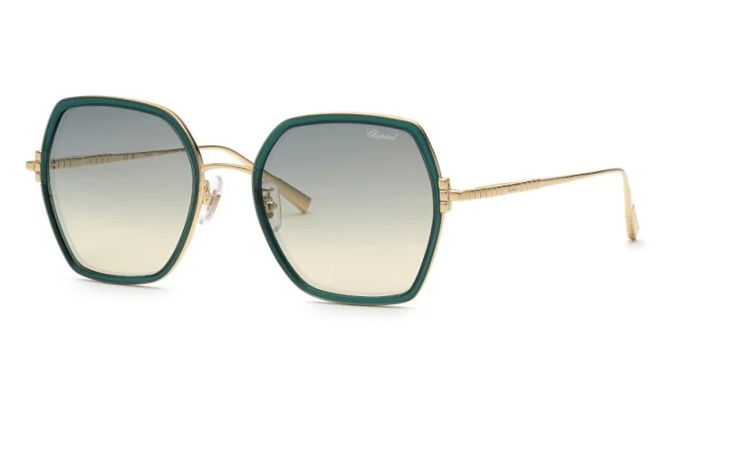 Chopard SCHL02V 300K Sunglasses Gold &amp; Green 54mm Women