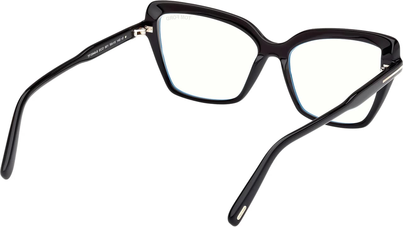 Tom Ford FT5948B 001 Eyeglasses Shiny Black 55mm Women 5