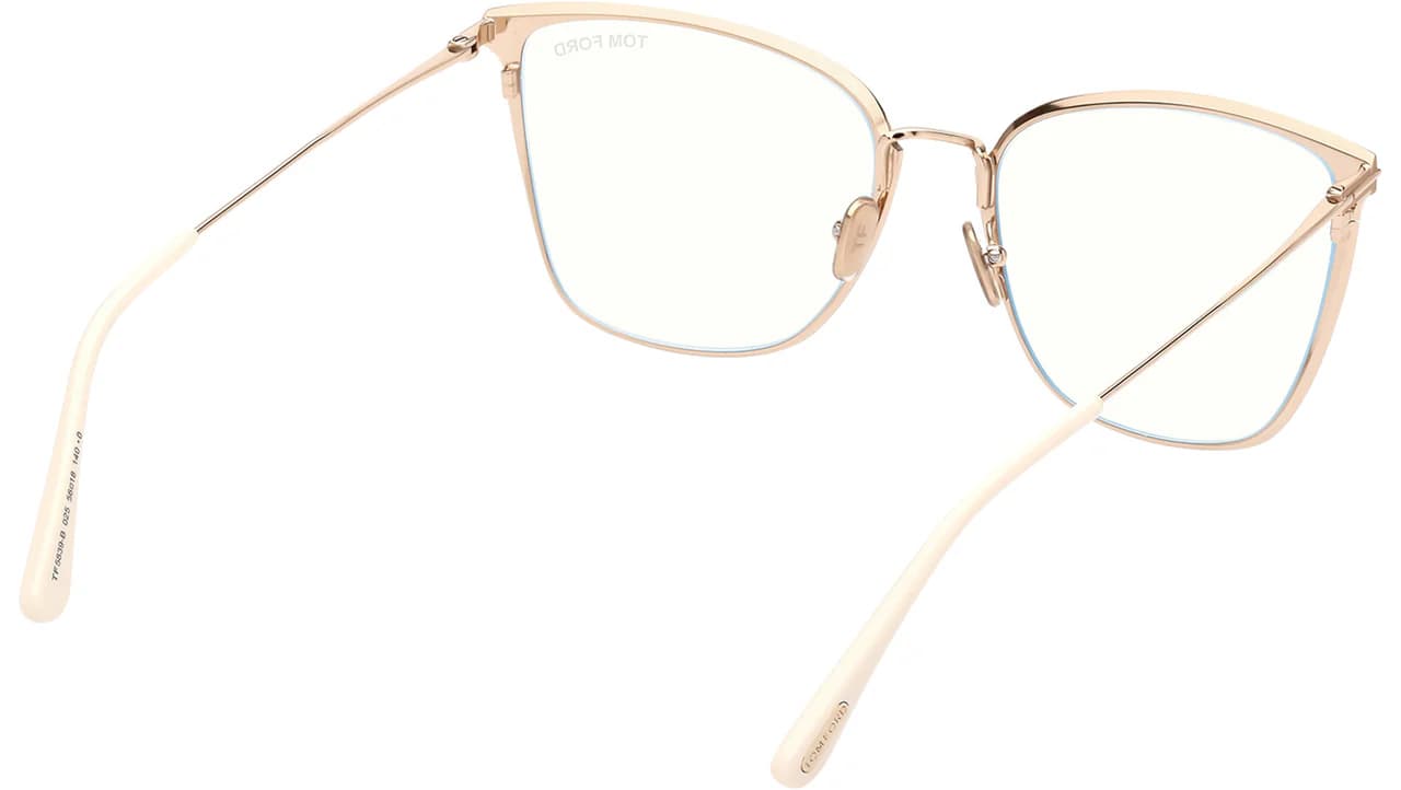 Tom Ford FT5839B 025 Eyeglasses Ivory 56mm Women 5