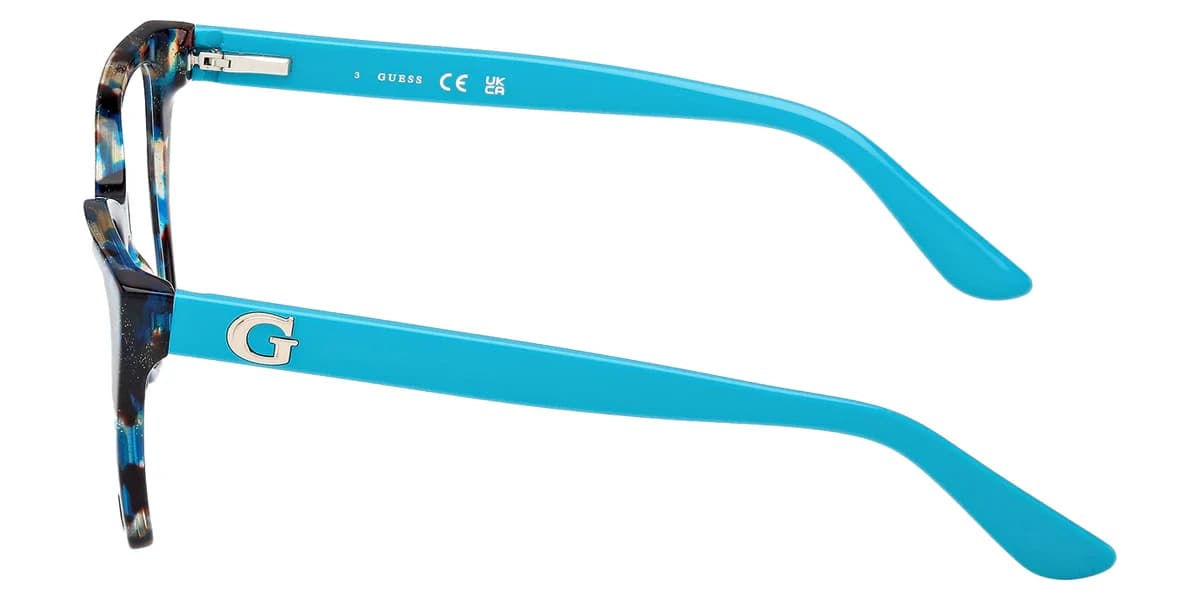 Guess GU50235 087 Eyeglasses Shiny Turquoise 52mm Women 3