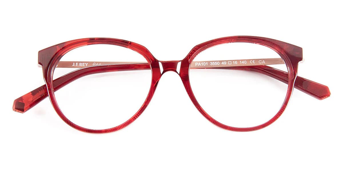 J.F. Rey Petite PA101 3550 Eyeglasses Burgundy Gold 49mm Women 2