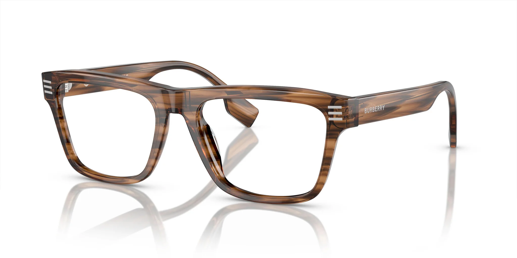 Burberry 0BE2387F 4096 Eyeglasses Transparent Brown Horn 55mm Men