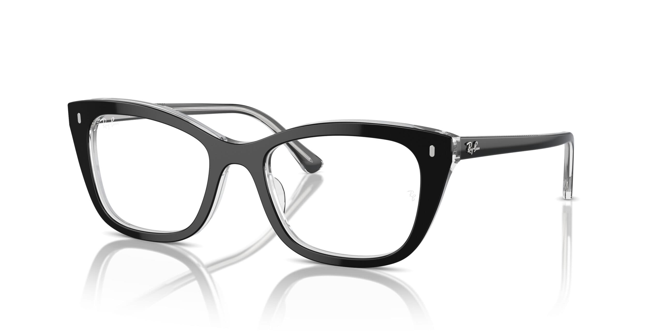 Ray-Ban RB5433 2034 Eyeglasses Black On Transparent 50mm Women