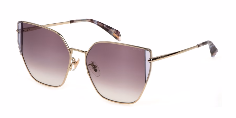 Police SPLL38 594Y Sunglasses Shiny Light Gold 57mm Women