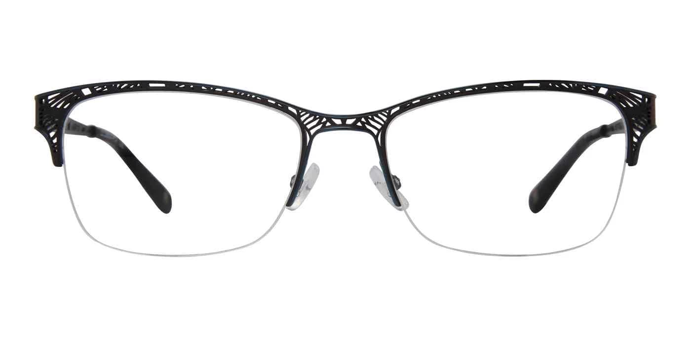 Liz Claiborne L 645 0ETJ Eyeglasses Black Teal 53mm Women 2