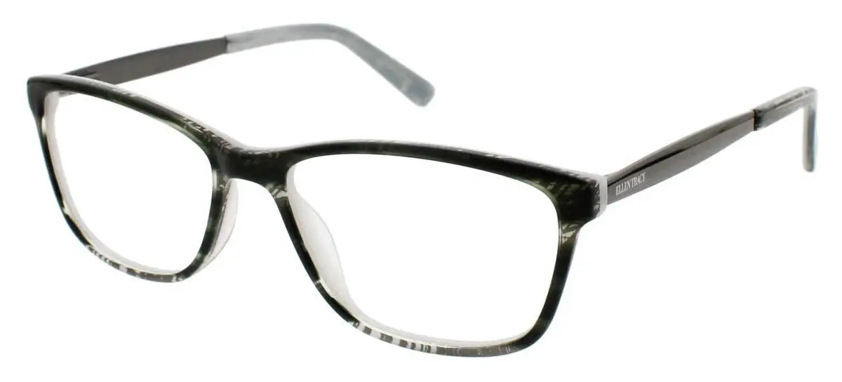 Ellen Tracy Luanda Eyeglasses Green Laminate 56mm Women