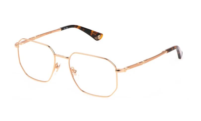 Police VPLL67 0300 Eyeglasses Shiny Rose Gold 53mm Men