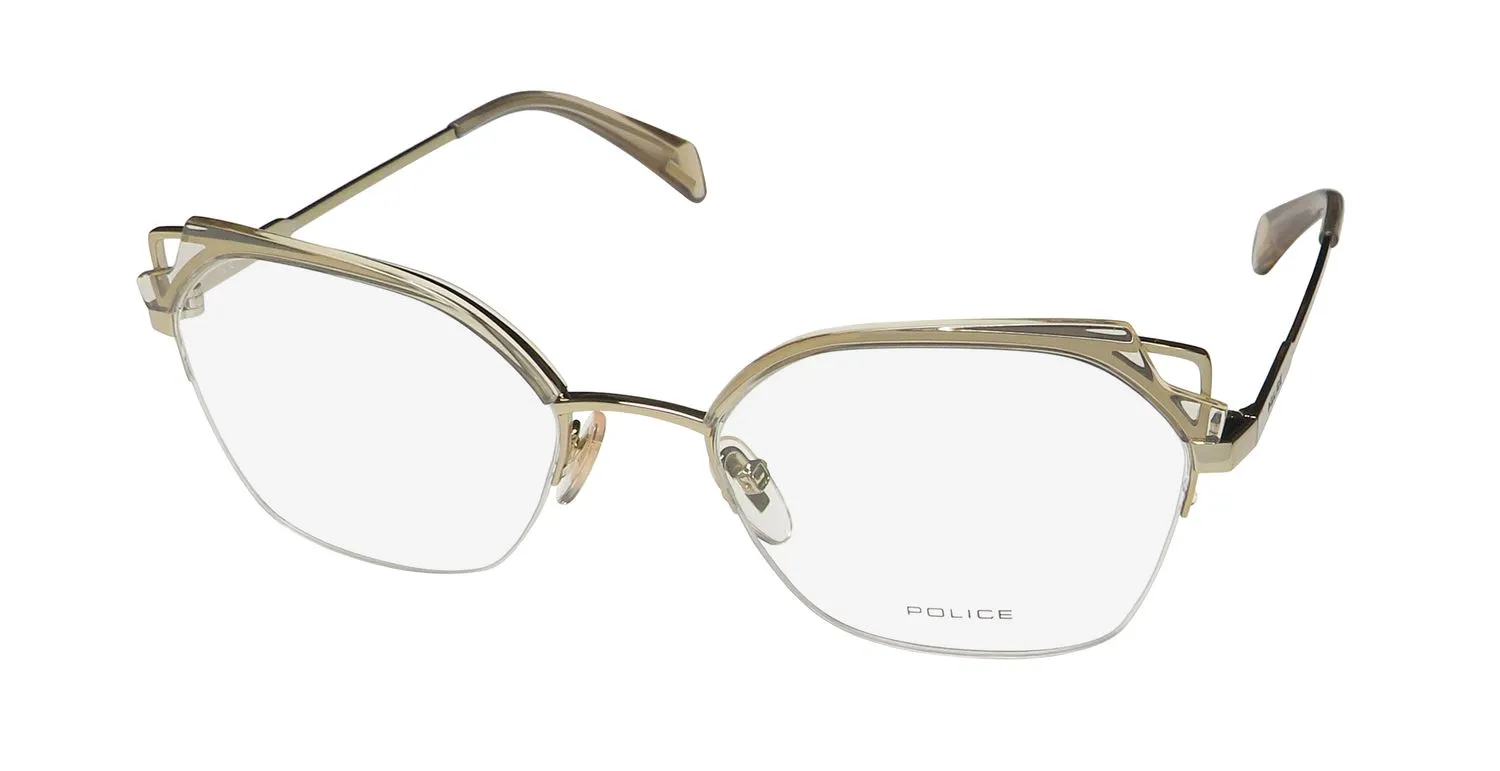 Police Vpla04 Zephirus 2 08ff Eyeglasses Crystal Beige 52mm