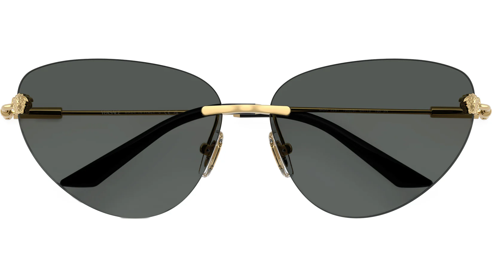 Versace 0VE2281 Gold/Dark Grey Sunglasses 100287 64mm Women 5