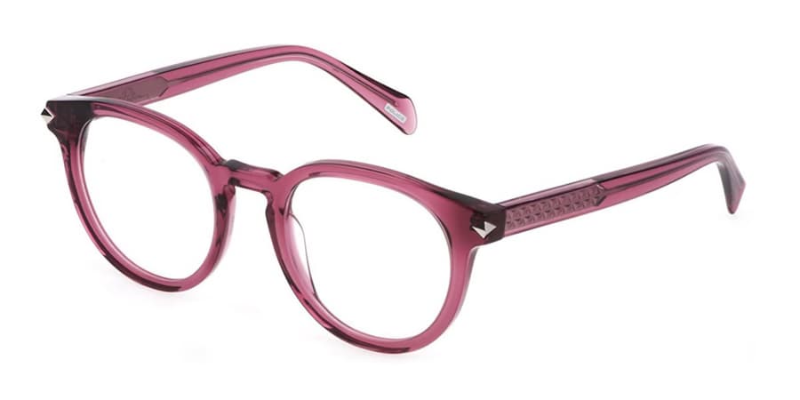Police VPLF30 01CK Eyeglasses Transparent Burgundy 48mm Unisex