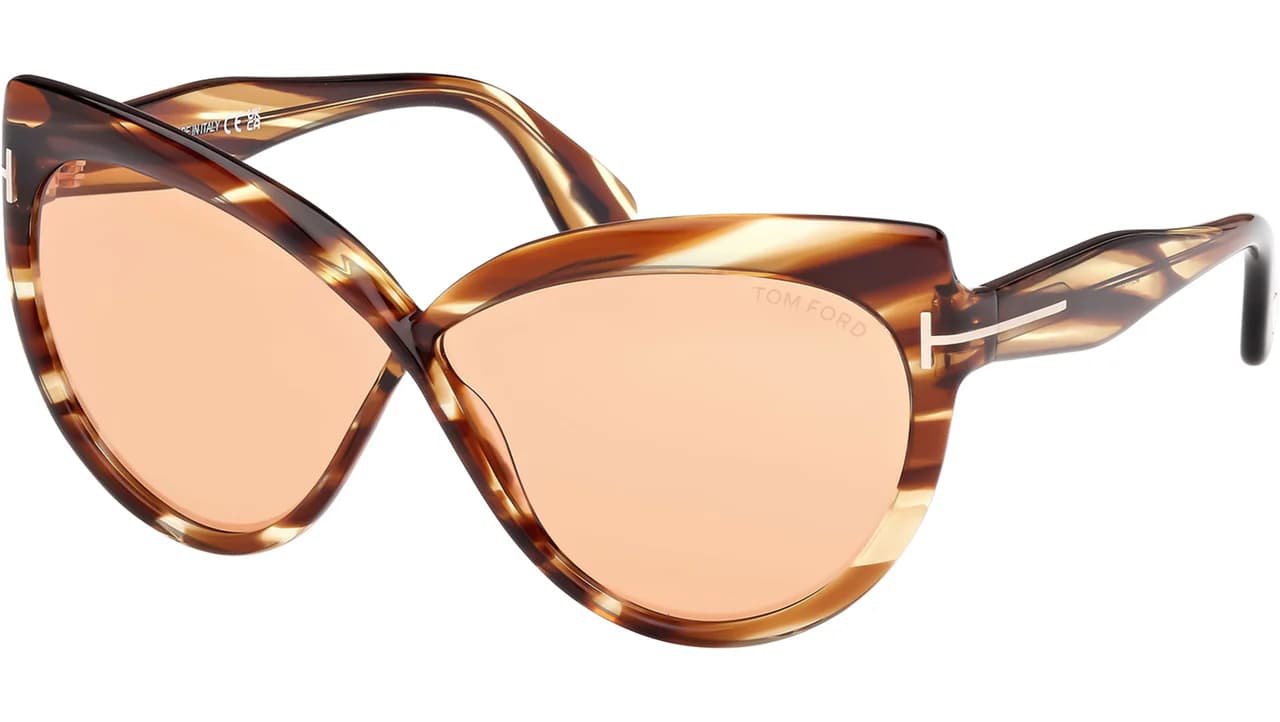 Tom Ford FT1196 53E Sunglasses Blonde Havana 65mm Women