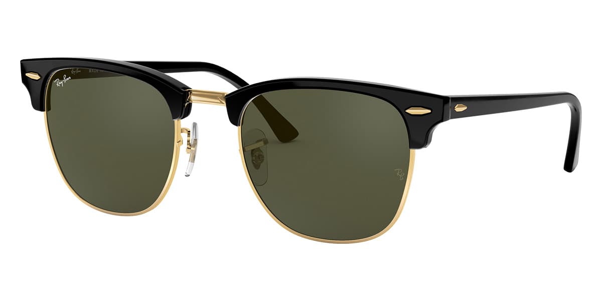 Ray-Ban CLUBMASTER RB3016 W0365 Sunglasses Black 51mm Men