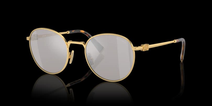 Miu Miu MU 55ZS 5AK07F Sunglasses Gold 50mm Women