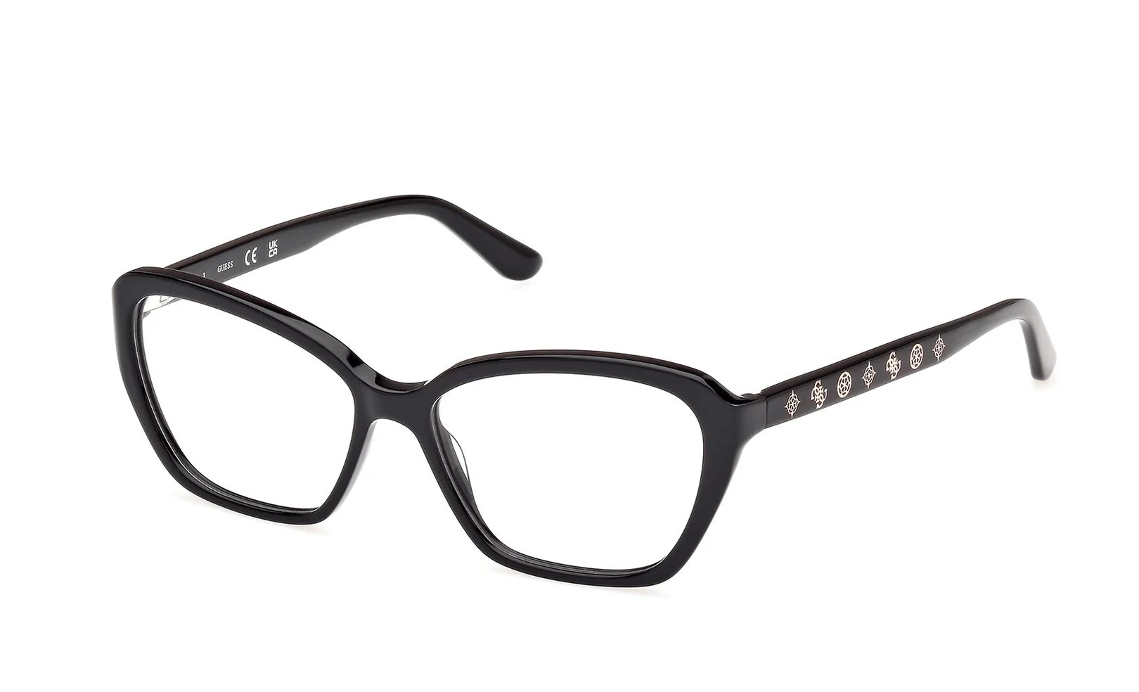 Guess GU50115 001 Eyeglasses Shiny Black 52mm Women