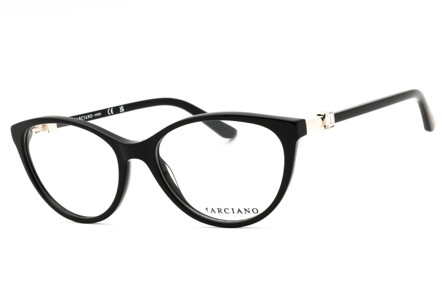 Marciano GM50023 001 Eyeglasses Shiny Black 53mm Women