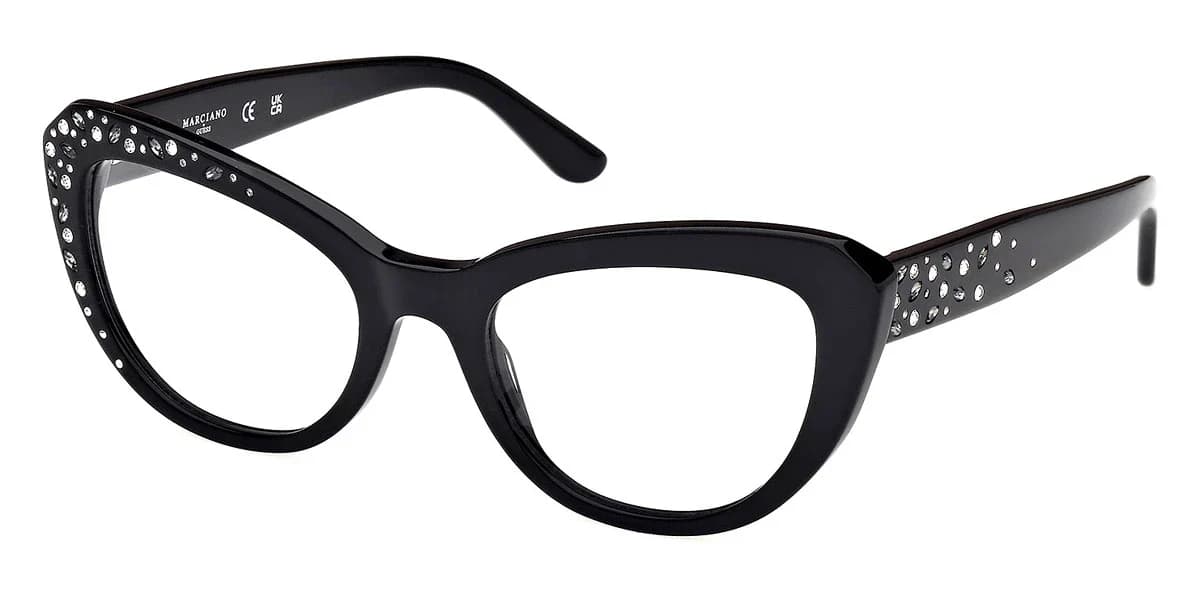 Marciano GM50016 001 Eyeglasses Shiny Black 53mm Women