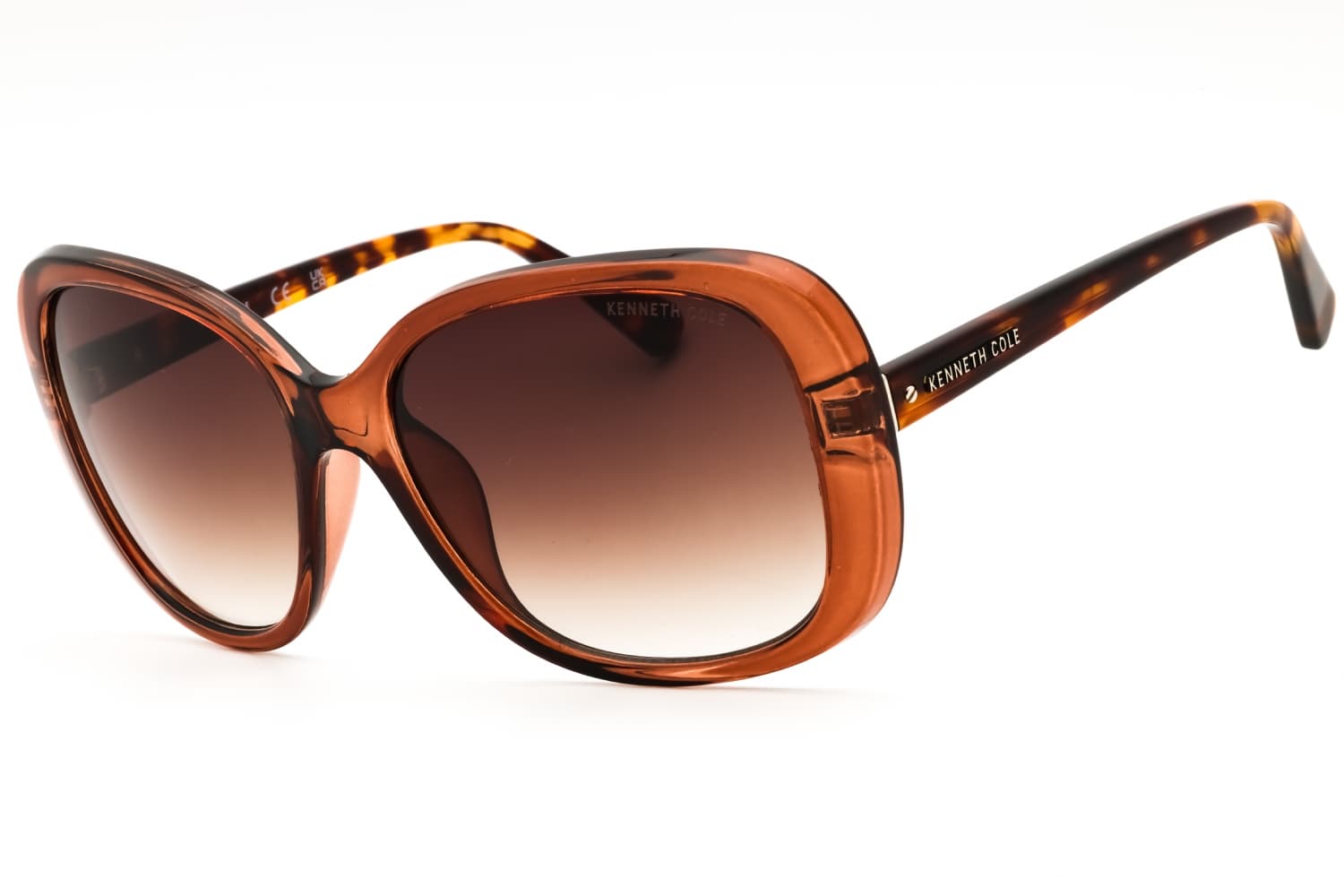 Kenneth Cole KC00031 48F Sunglasses Shiny Dark Brown 57mm Women