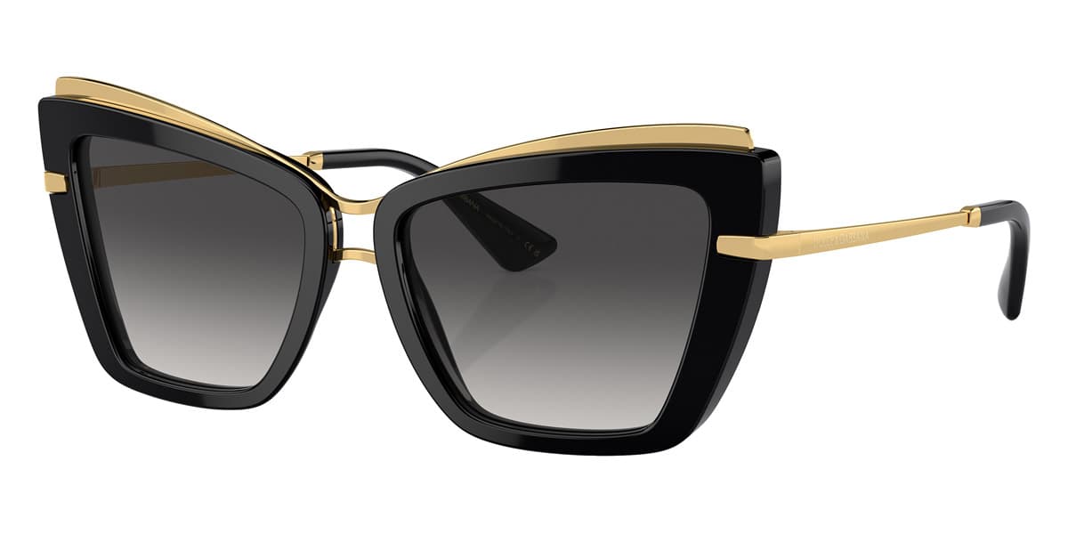 Dolce &amp; Gabbana DG4472 5018G Sunglasses Black Gold 54mm Women