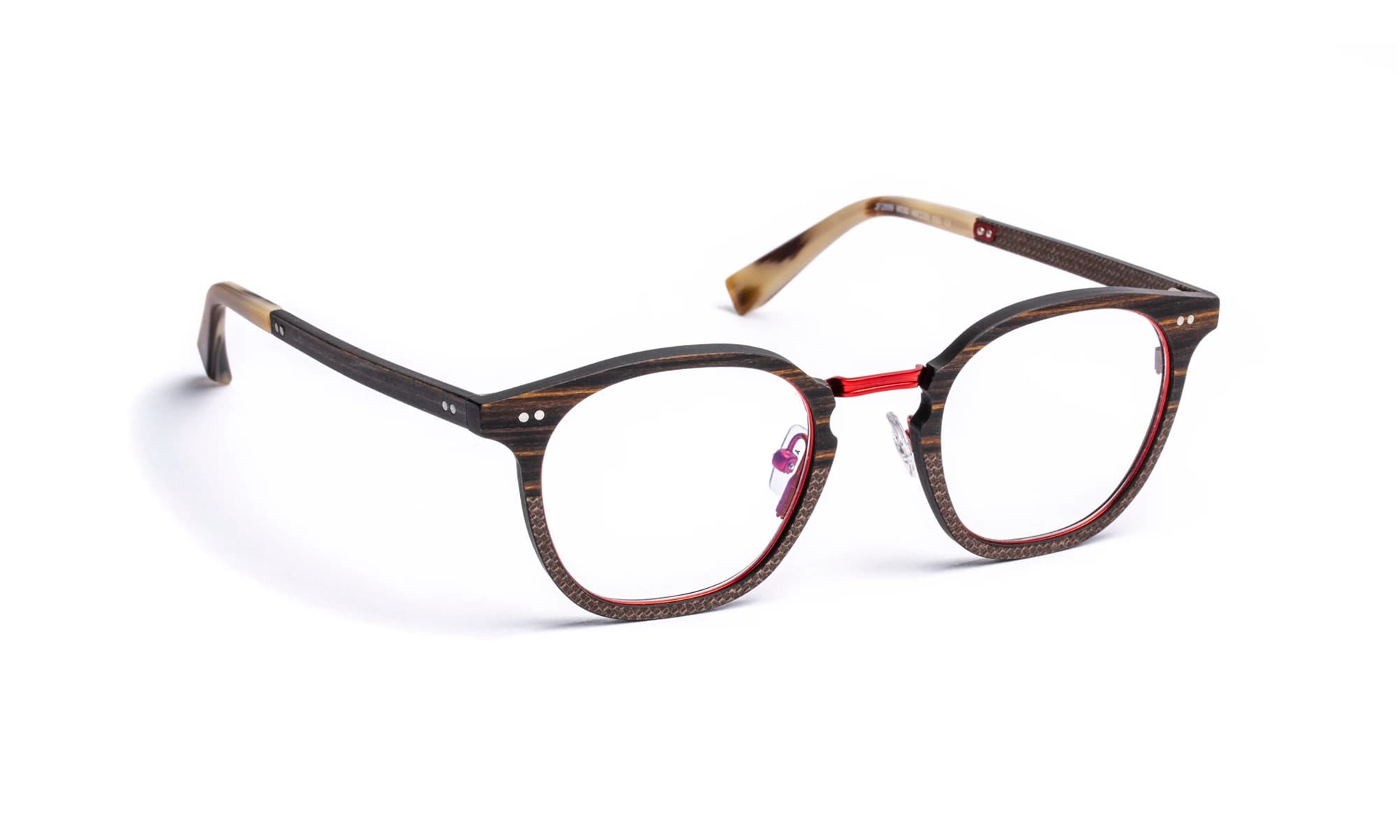 J.F. Rey JF2899 C9030 Eyeglasses Wood/fiber Brown/red 48mm Men