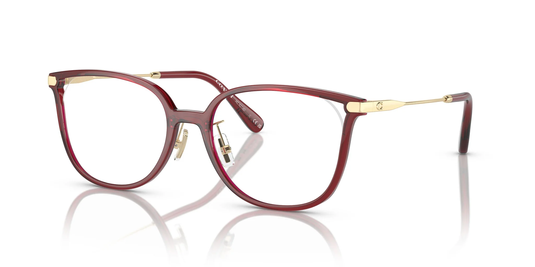 Coach 0HC6214D 5721 Eyeglasses Transparent Burgundy 55mm Women