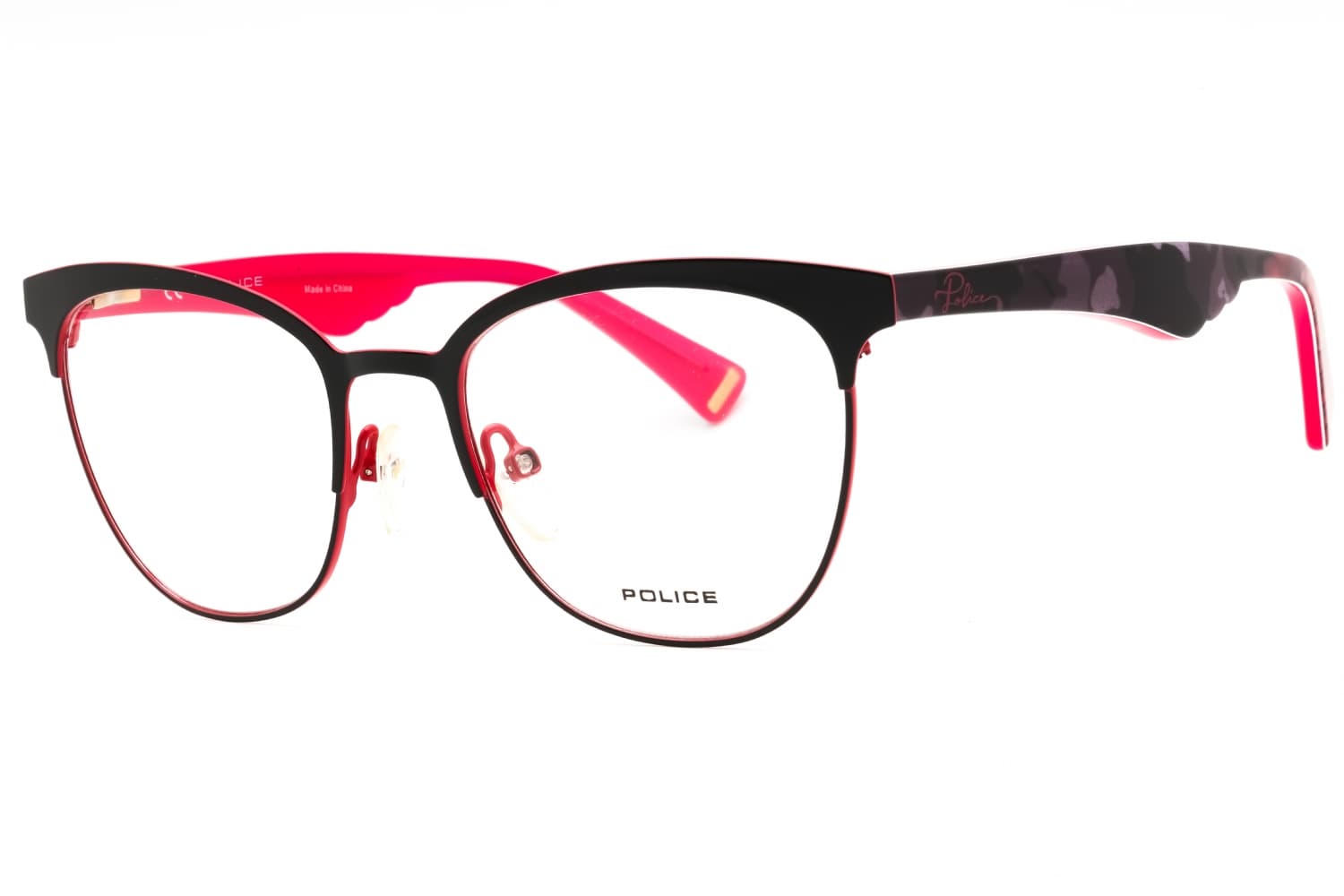 Police VPL417 0SA1 Eyeglasses Shiny Black 51mm Women