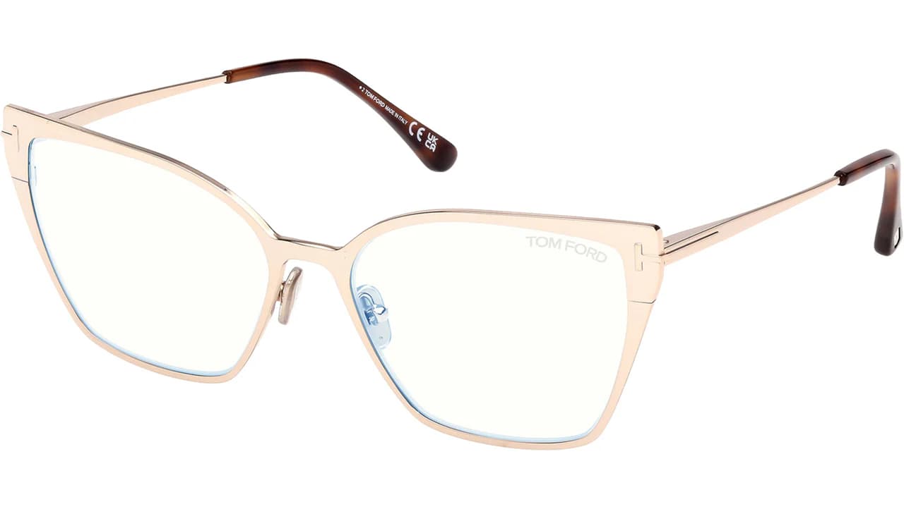 Tom Ford FT6051B 028 Eyeglasses Shiny Rose Gold 56mm Women
