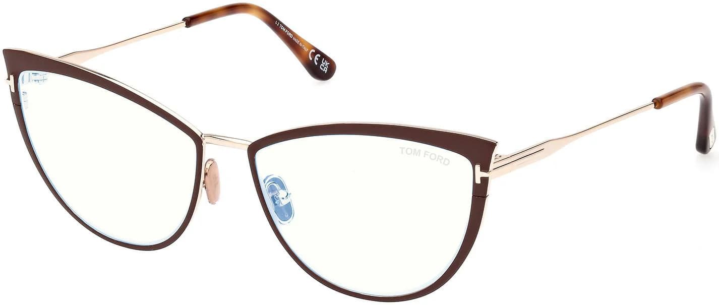 Tom Ford FT5877B 046 Eyeglasses Matte Light Brown 56mm Women