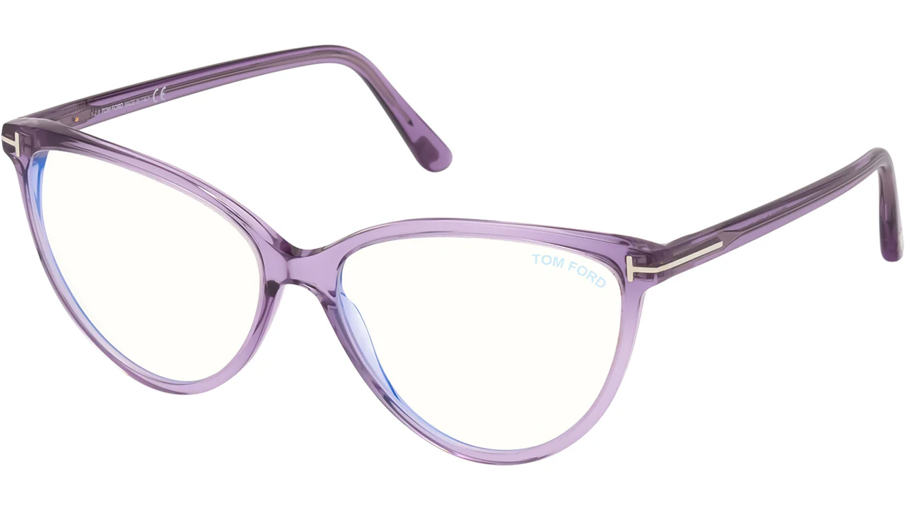 Tom Ford FT5743B 078 Eyeglasses Shiny Lilac 57mm Women