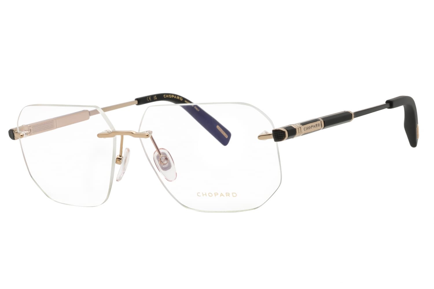 Chopard VCHG80 608FFK Eyeglasses Shiny Grey Gold 60mm Men
