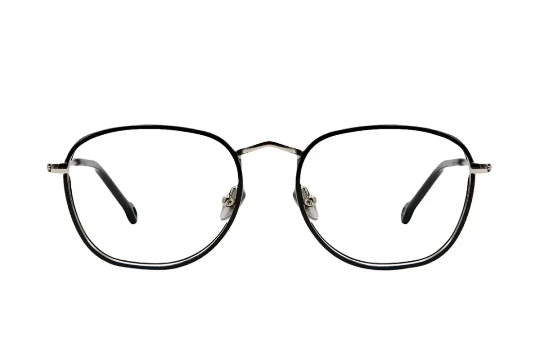 Nathalie Blanc Lino C269 Eyeglasses Silver Black 49mm Unisex 2