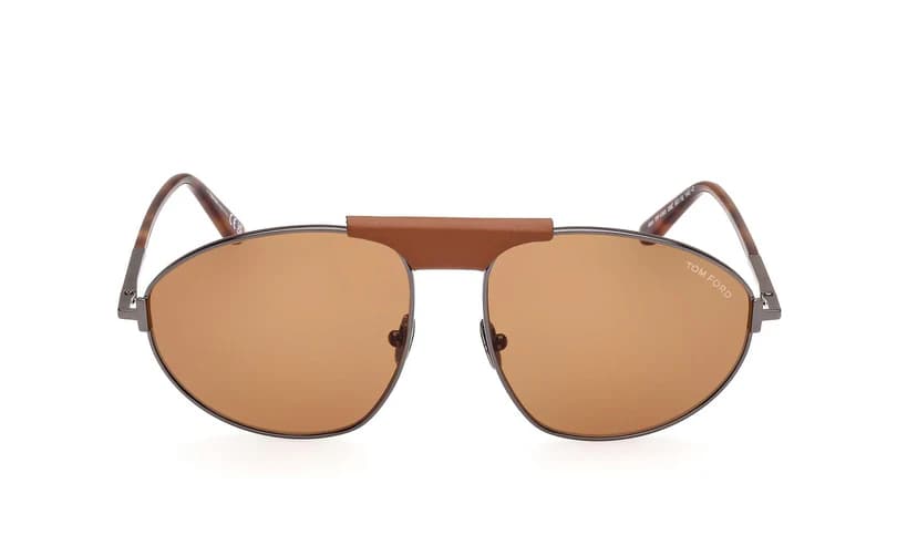Tom Ford FT1095 08E Sunglasses Shiny Gunmetal 60mm Men 2