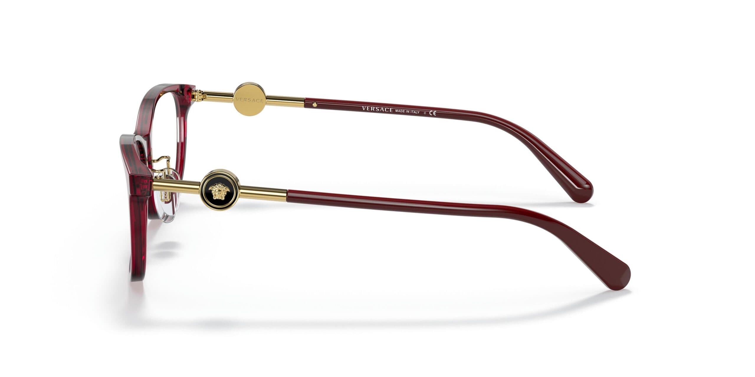 Versace 0VE3297D 388 Eyeglasses Transparent Bordeaux 55mm Women 3