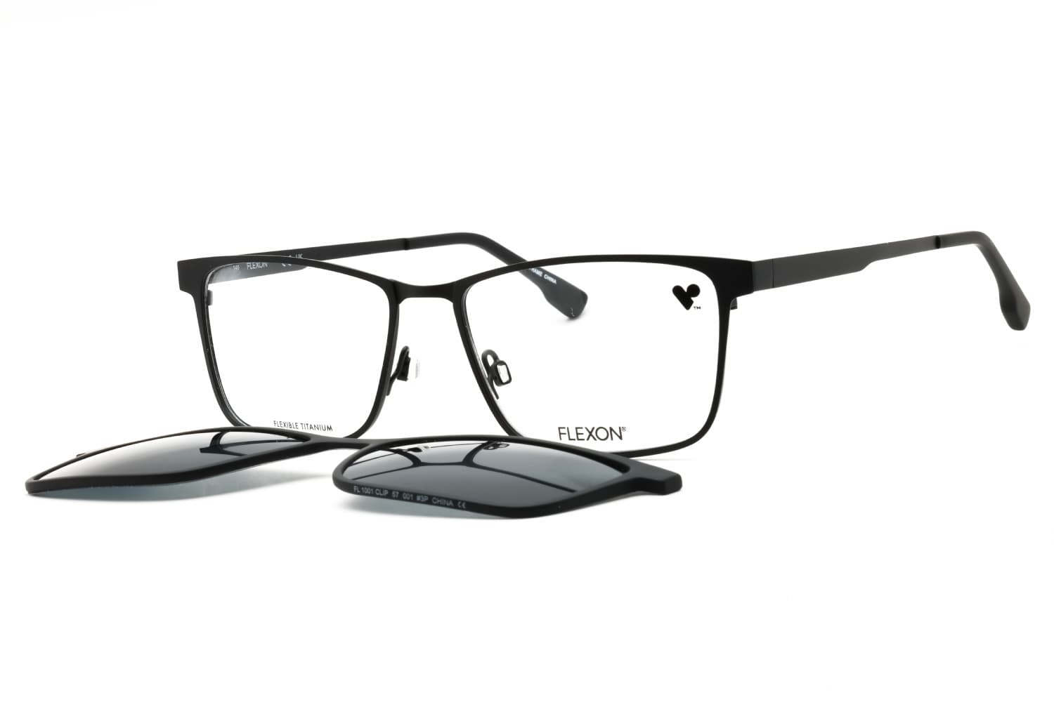 Flexon FLX1001MAG-SET 001 Eyeglasses Black 57mm Men