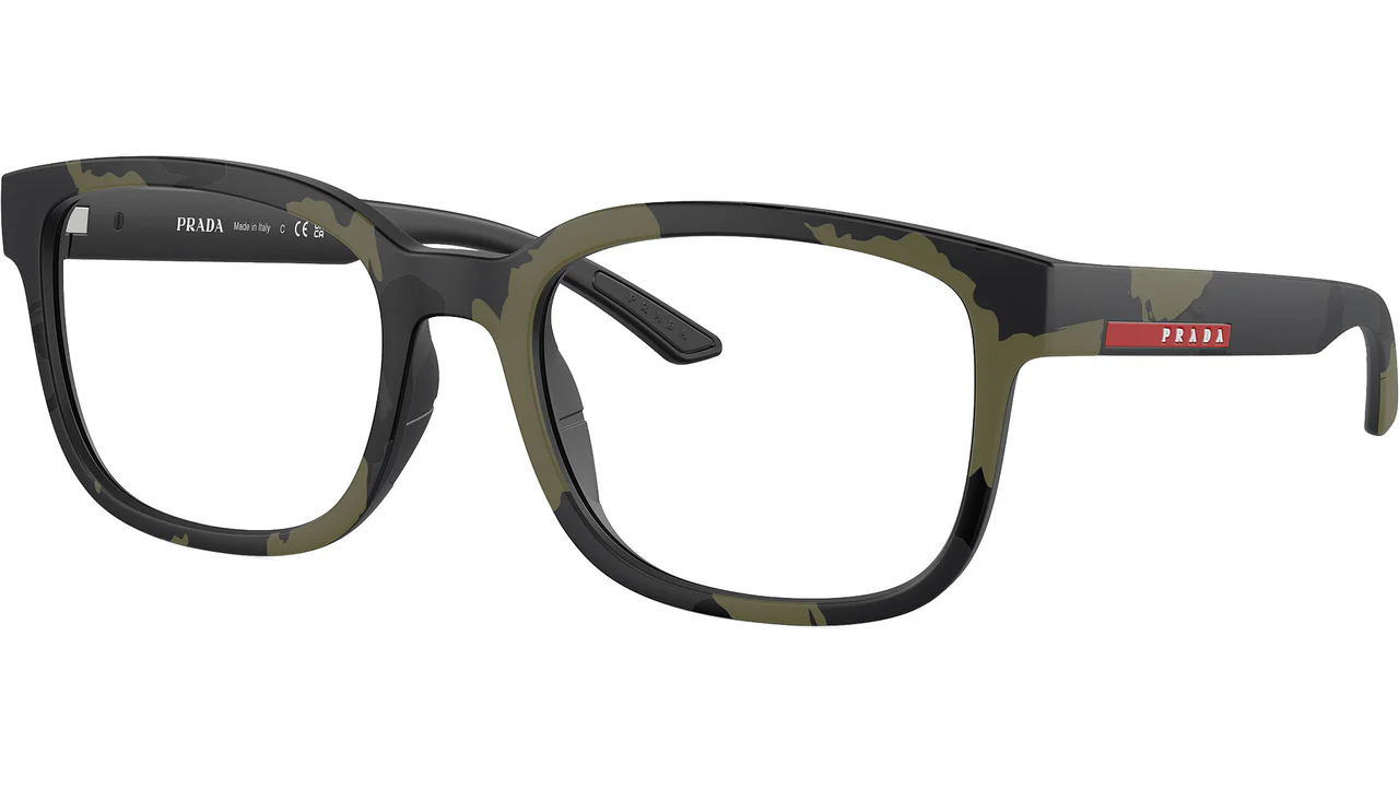 Prada VPS05Q 14X1O1 Eyeglasses Green Camo 54mm Men