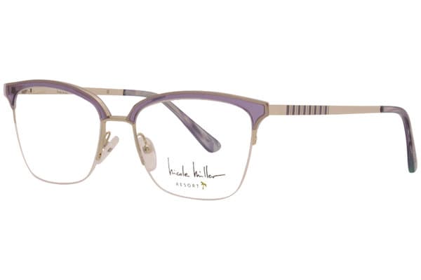 Nicole Miller NMCANNES 03 Eyeglasses Violet Light Gold 53mm Women