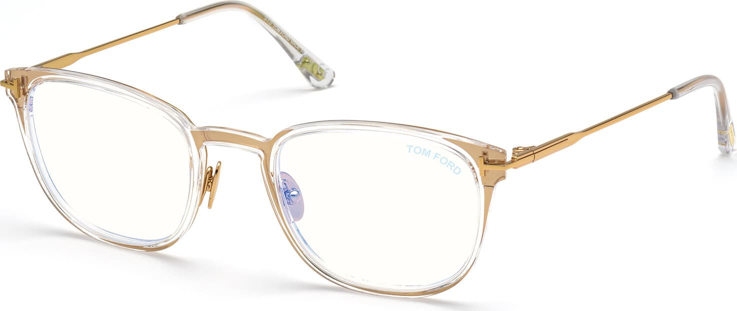 Tom Ford FT5694B 030 Eyeglasses Shiny Deep Gold 52mm Men