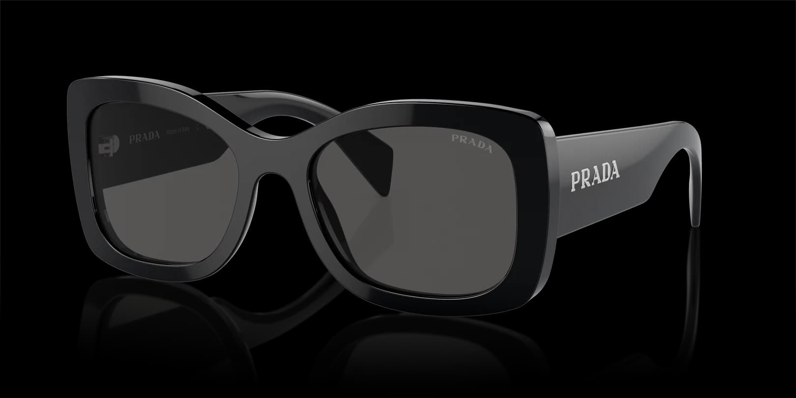 Prada 0PR A08S 1AB5S0 Sunglasses Black 56mm Women