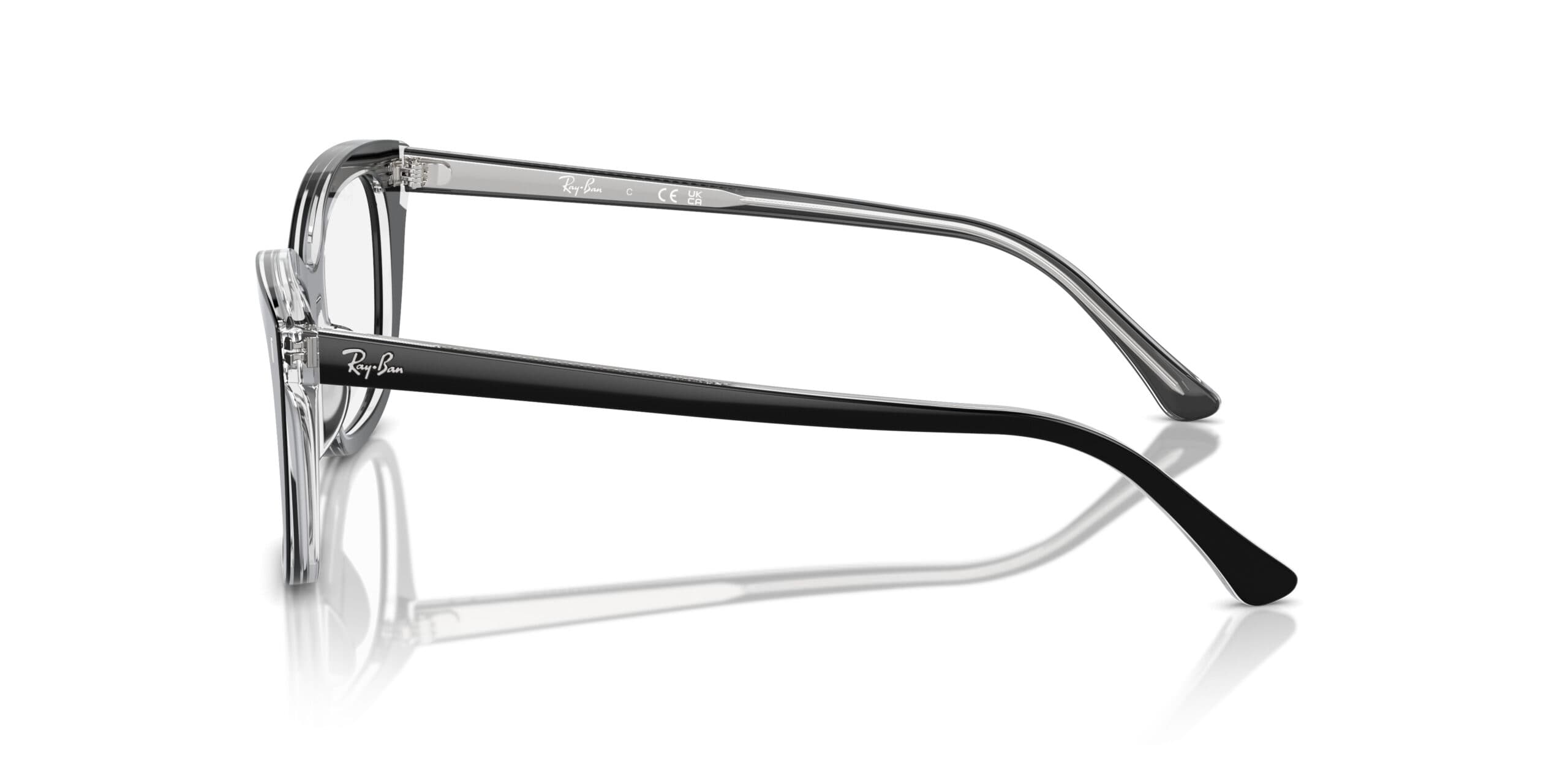 Ray-Ban RB5433 2034 Eyeglasses Black On Transparent 50mm Women 6