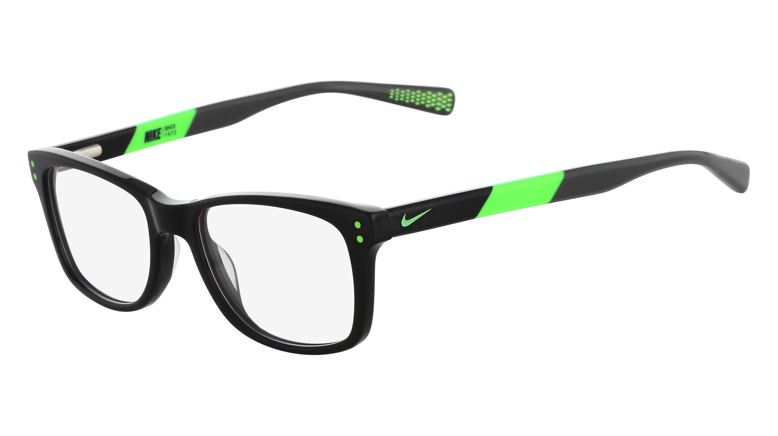 Nike 5538 001 Eyeglasses Black Flash Lime 49mm Kids