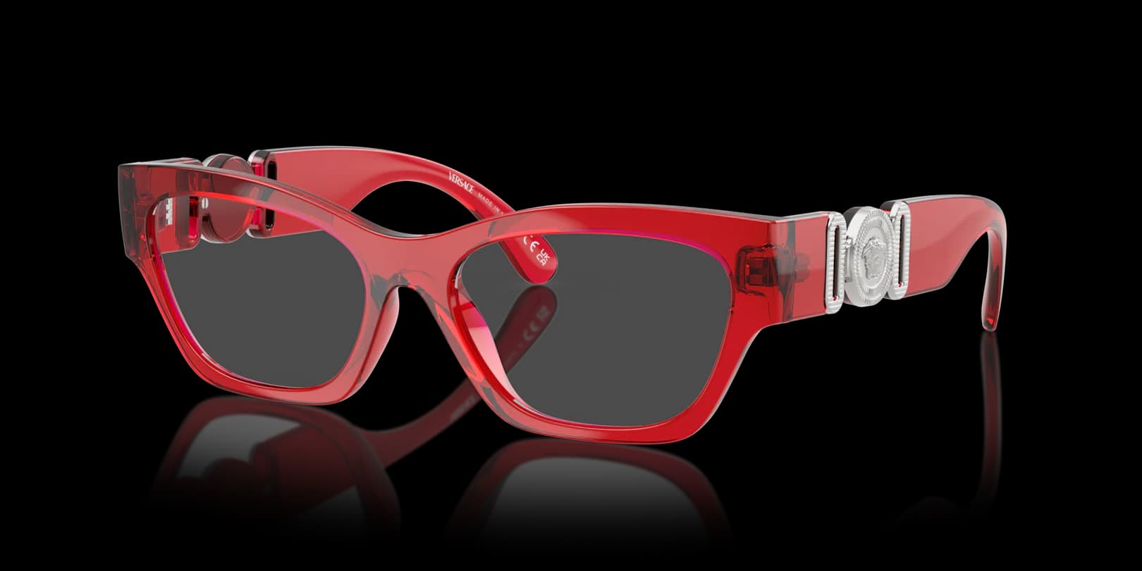 Versace 0VE3367U 5495 Eyeglasses Transparent Red 52mm Women