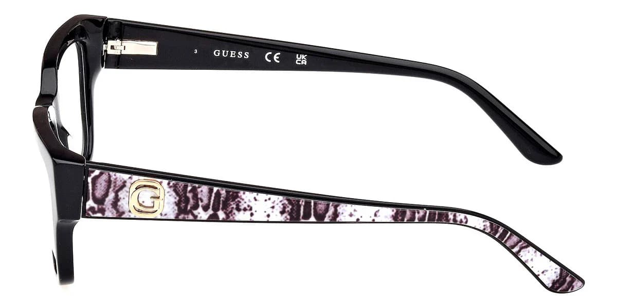 Guess GU50126 001 Eyeglasses Shiny Black 53mm Women 3
