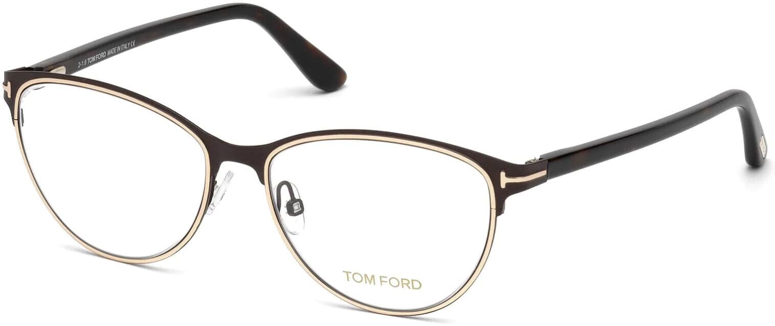 Tom Ford TF 5420 049 Eyeglasses Dark Brown/gold-tortoise 52mm Unisex