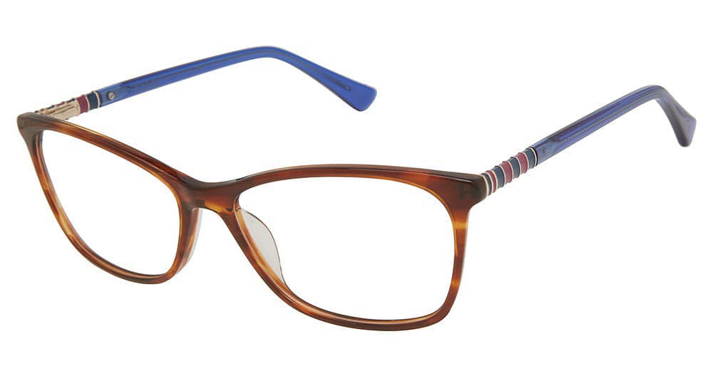 Nicole Miller SAINT TROPEZ C01 Eyeglasses Brown Horn 58mm Women