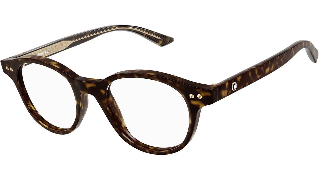 Montblanc MB0255O 002 Eyeglasses Dark Tortoise 49mm Men 2